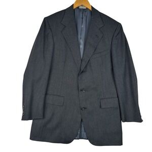 Vintage Polo Ralph Lauren Blazer 43L Charcoal Gray Wool Blend 2 Button Classic